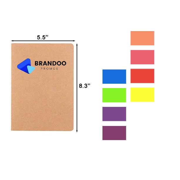 8.3 x 5.5 Inches 30 Sheets Kraft Cover Horizontal Lined Page Notebook